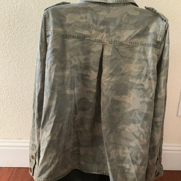 LUCKY BRAND Camo Military Army Combat Green Camoflage Shirt Jacket M NEW! - Picture 5 of 11